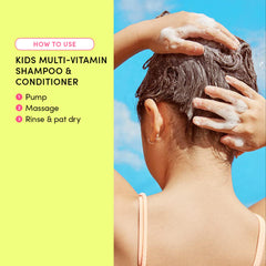 Evereden Kids 2-in-1 lather shows gentle foam for quick, everyday cleansing.
