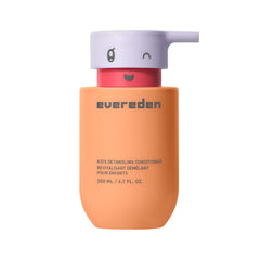 Evereden Kids Conditioner Detangler bottle closeup highlighting silicone-free, gentle care for kids' hair.