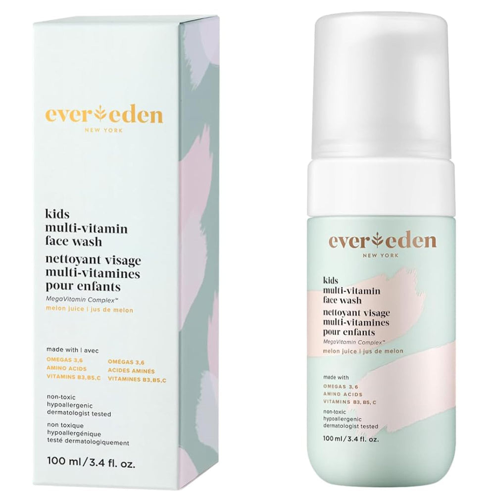 Evereden Kids Face Wash Melon Juice bottle showcases gentle cleansing for delicate child skin.