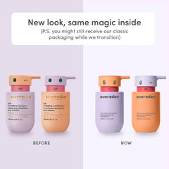 Evereden leave-in conditioner dispenser shows quick hydration and frizz control for kids’ hair.