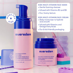 Evereden Kids Happy Face Duo kids-washing-face closeup demonstrates gentle cleansing for sensitive skin.