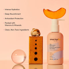 Evereden Kids Multi-Vitamin Body Lotion application on arm shows smooth, non-toxic hydration.
