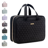 Everfun hanging travel toiletry bag open showing organized compartments for quick access on the go