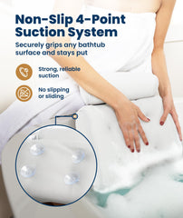 Everlasting Comfort pillow includes built-in side pocket for bath essentials.