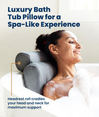 Everlasting Comfort bath pillow features quick-drying mesh for hygiene.