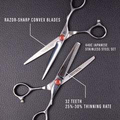 everlong Katana Classic regular shear ergonomic handle close-up for comfortable all-day professional use.