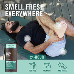 Every Man Jack all-over-deodorant coastal-surf application demonstrates versatile use on body