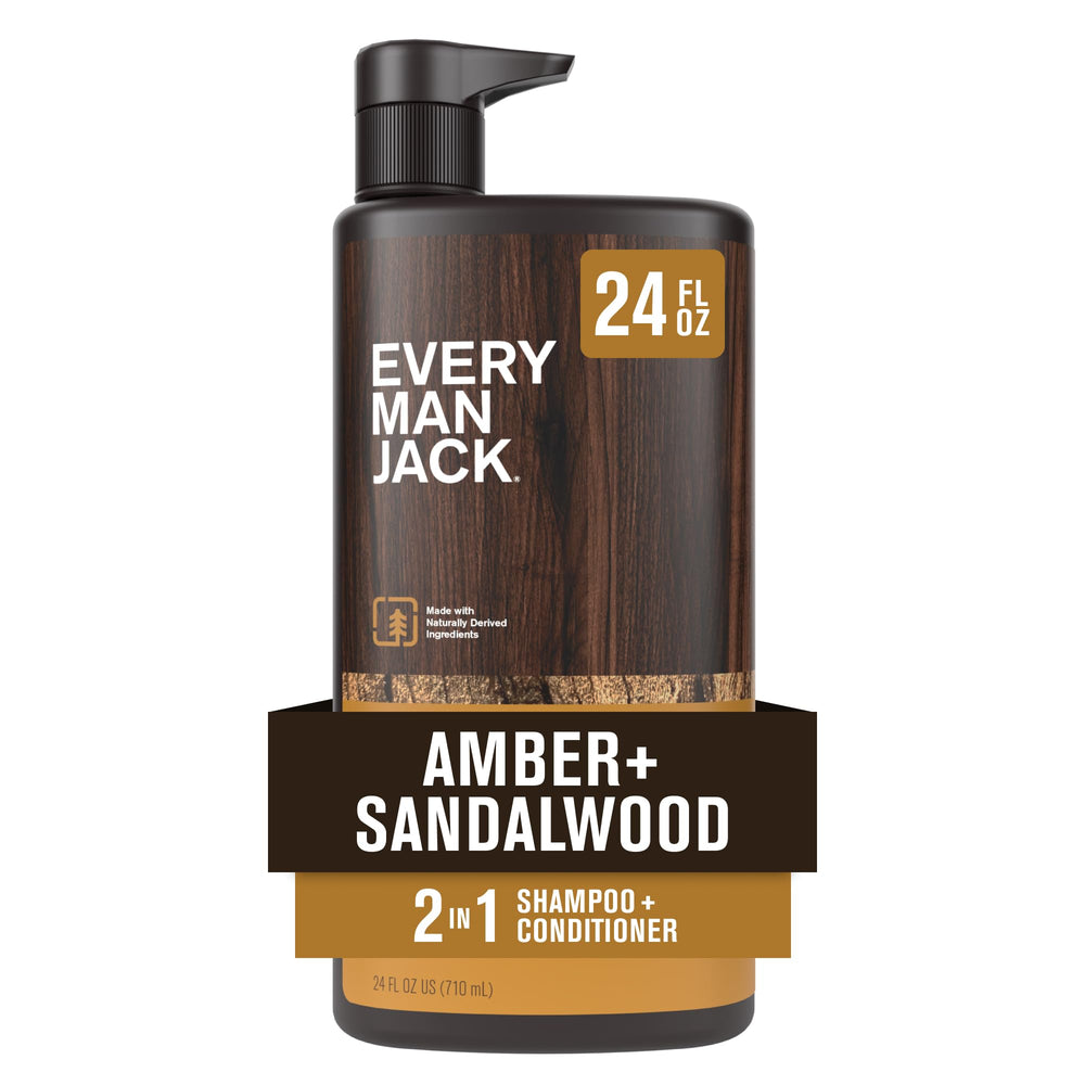 Every Man Jack amber sandalwood bottle for all-in-one hair care and refreshment