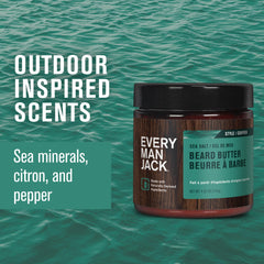 Every Man Jack beard butter being applied to beard for hydration and hold