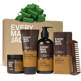 Every Man Jack beard-essentials gift box shown for holiday gifting appeal