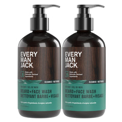 Every Man Jack beard and face wash sea salt bottle pour offers a refreshing clean routine.