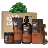 Every Man Jack Beard Wash bottle cleanses beard and skin for a refreshed start.
