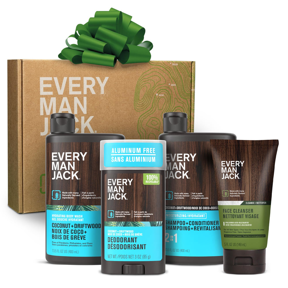 Every Man Jack gift-set coconut driftwood box is ready to wrap for holidays.