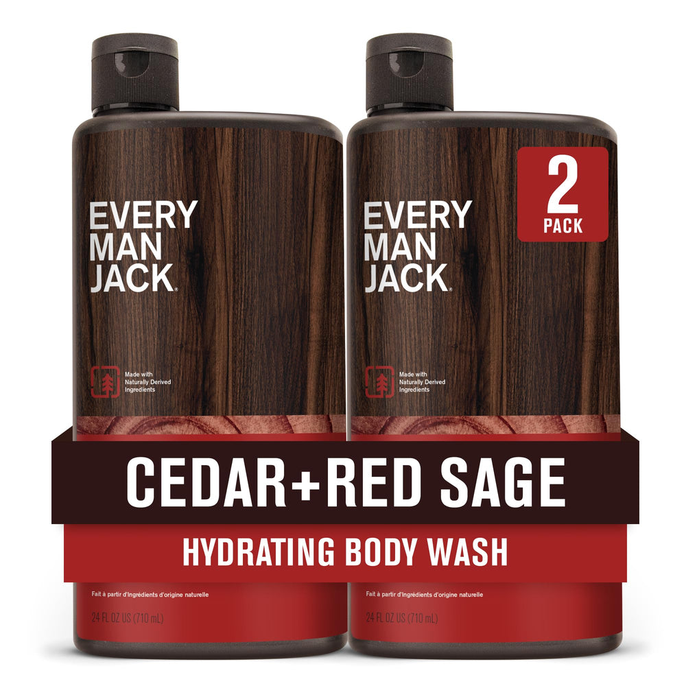 Every Man Jack Nourishing Cedar Red Sage bottle front for a fresh cleanse.