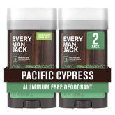 Every Man Jack Pacific Cypress deodorant bottle showing aluminum-free formula for daily freshness
