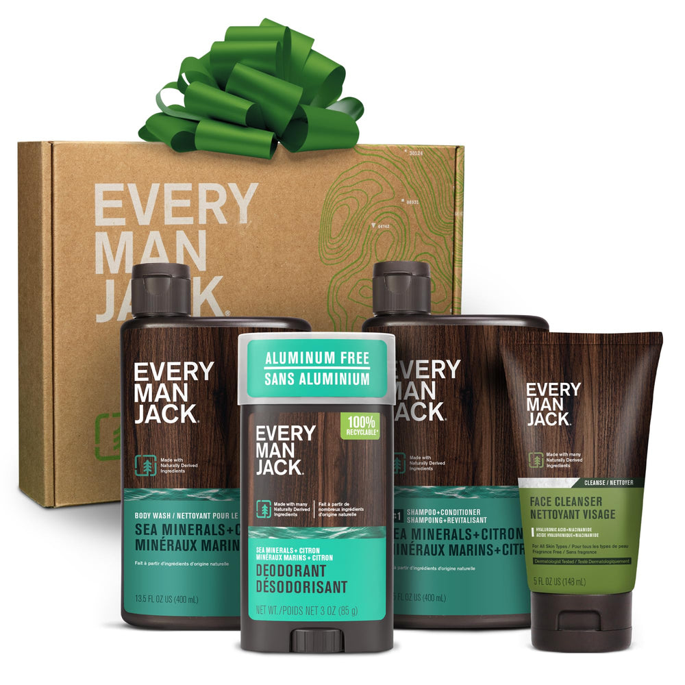Every Man Jack sea minerals citron body wash bottle for refreshing daily cleanse.