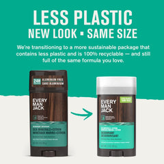 Every Man Jack deodorant cap-off closeup highlighting natural ingredients and clean formulation.