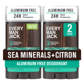 Every Man Jack Sea Minerals Citron deodorant front view with aluminum-free protection and coastal scent.