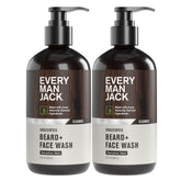 Every Man Jack Unscented Beard + Face Wash bottle-front for fragrance-free beard cleansing