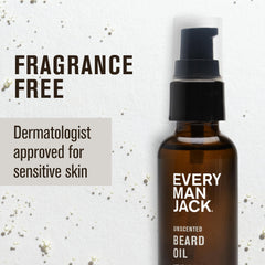 Two-pack packaging of Every Man Jack unscented beard oil for convenient value.