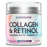 EVERYOUTH collagen cream face application demonstrates smooth, hydrated skin for a refreshed look