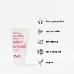 EVO Easy Tiger smoothing balm apply-cream-hands demonstrates easy distribution for smooth blowouts.