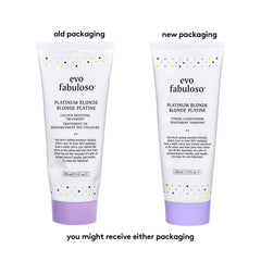 EVO Fabuloso Platinum Blonde Toning application scene with gloves in use.