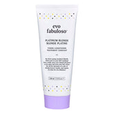 EVO Fabuloso Platinum Blonde Toning bottle close-up for quick brassy neutralization.