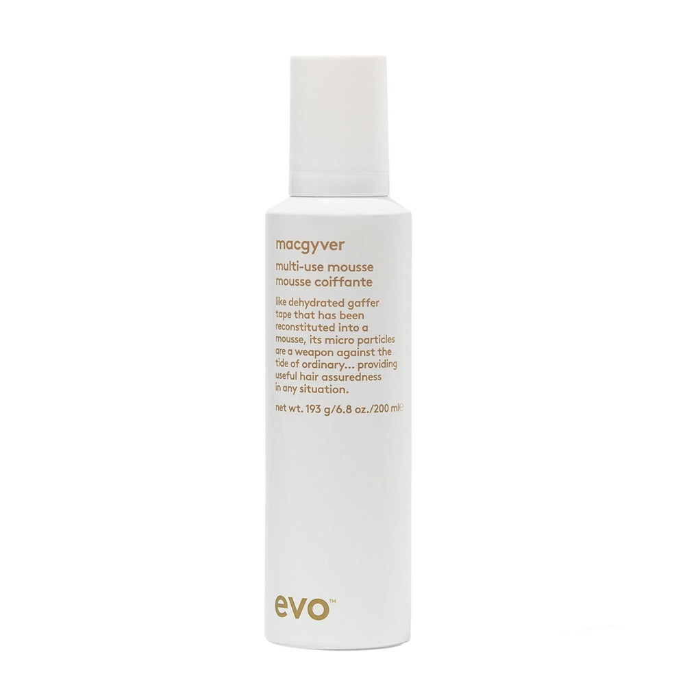 EVO Macgyver mousse on damp hair for flexible volume