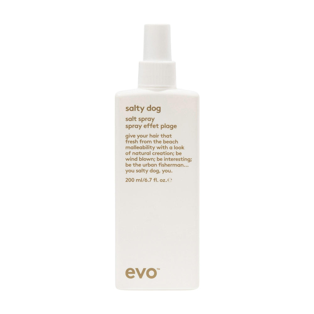 EVO Salty Dog Salt Spray close-up showing beach texture and matte finish.