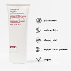 EVO Total Recoil cream application smooths curls and defines shape