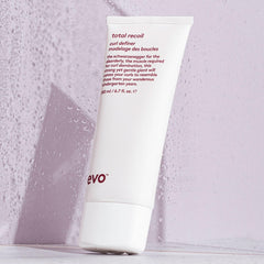 EVO Total Recoil on defined curls delivering long-lasting hydration and humidity resistance