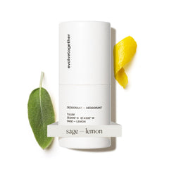 evolvetogether aluminum-free deodorant bottle with lemon-sage-patchouli aroma for all-day freshness