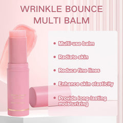 Evolvique Wrinkle Bounce Multi Balm stick glides onto eye area for hydration.