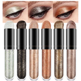 evpct 6-color liquid glitter eyeshadow collection swatches show vibrant shades for day to night looks