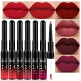 evpct 6pcs dark red mauve plum lip stain set offers rich color payoff for all-day wear.