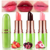 evpct color-changing lipstick peach shows warm tint for effortless day-to-night wear.