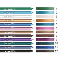 evpct glitter matte eyeliner close-up demonstrates smooth glide and color variety.