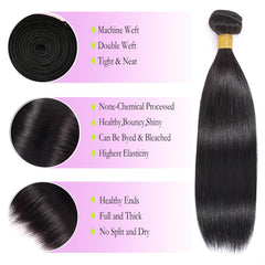 EWOSS 20-inch Brazilian straight bundles close-up with full-length weave