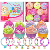 Excalla cupcake bath bombs gift set packaging, gift-ready for birthdays and celebrations.