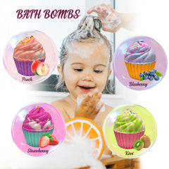 Excalla cupcake bath bombs kiwi fragrance evokes a calming mood during bath.