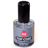 EXCUSE ME Quick Dry Top Coat bottle closeup showing fast-drying gloss