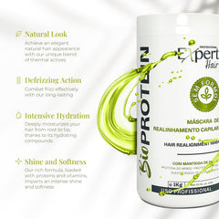Expert Hair Bio Protein Botox hair application scene emphasizes easy steps and frizz control