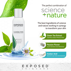 Exposed Skin Care Clearing Toner teen skin care scene with gentle formula
