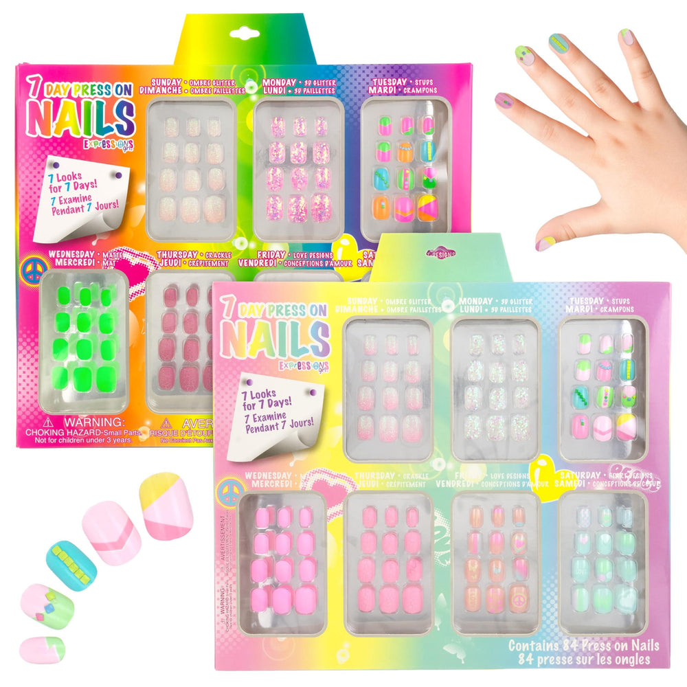 Expressions 7 Day Manicure ombre glitter nails for a vibrant Sunday look