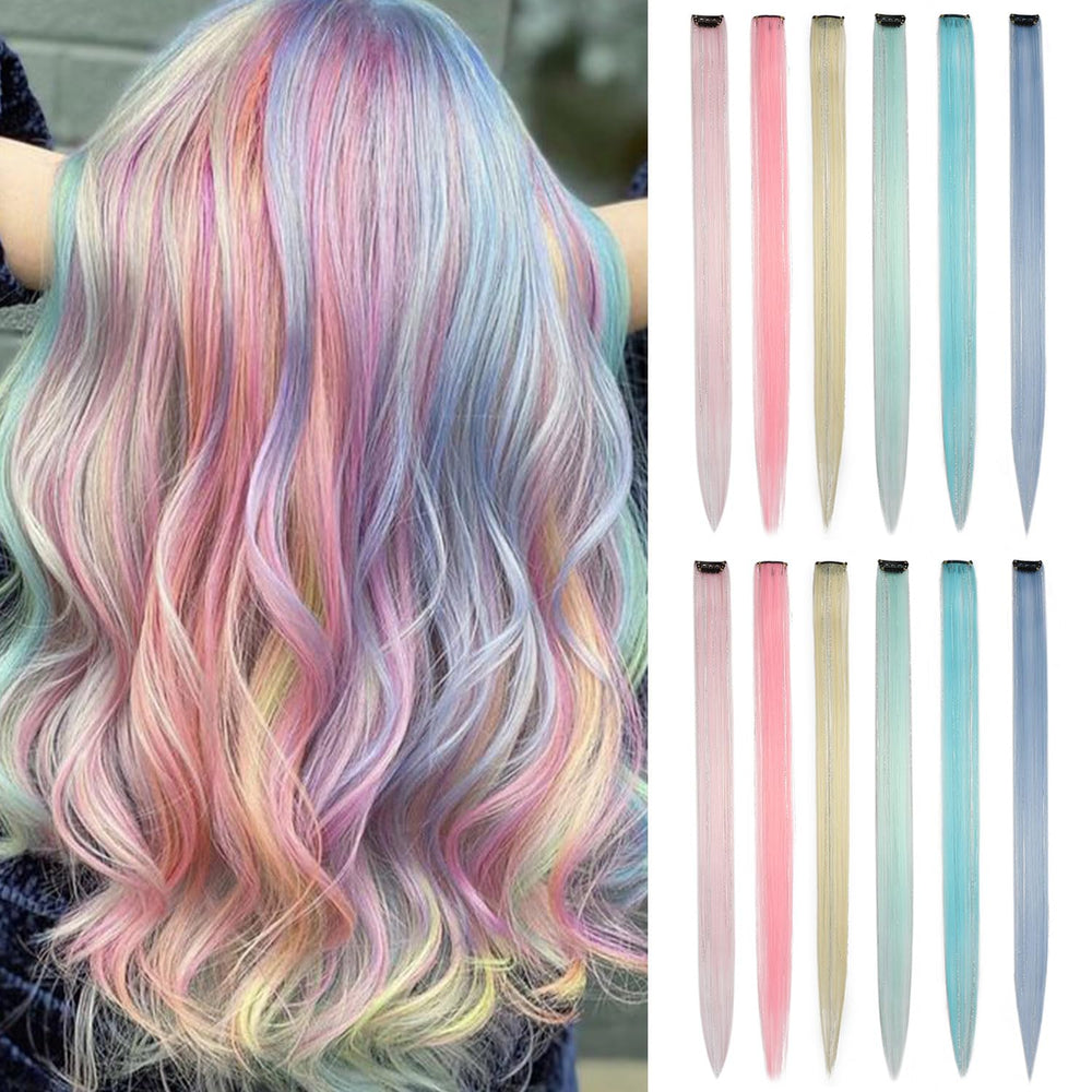 EXTACIO clip-in hair extensions 22 inch for instant length and color