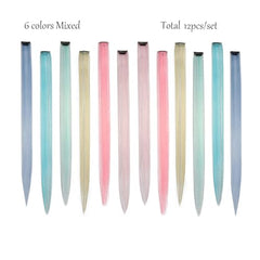 EXTACIO multicolor hair extensions pack offers six color options for mixed looks