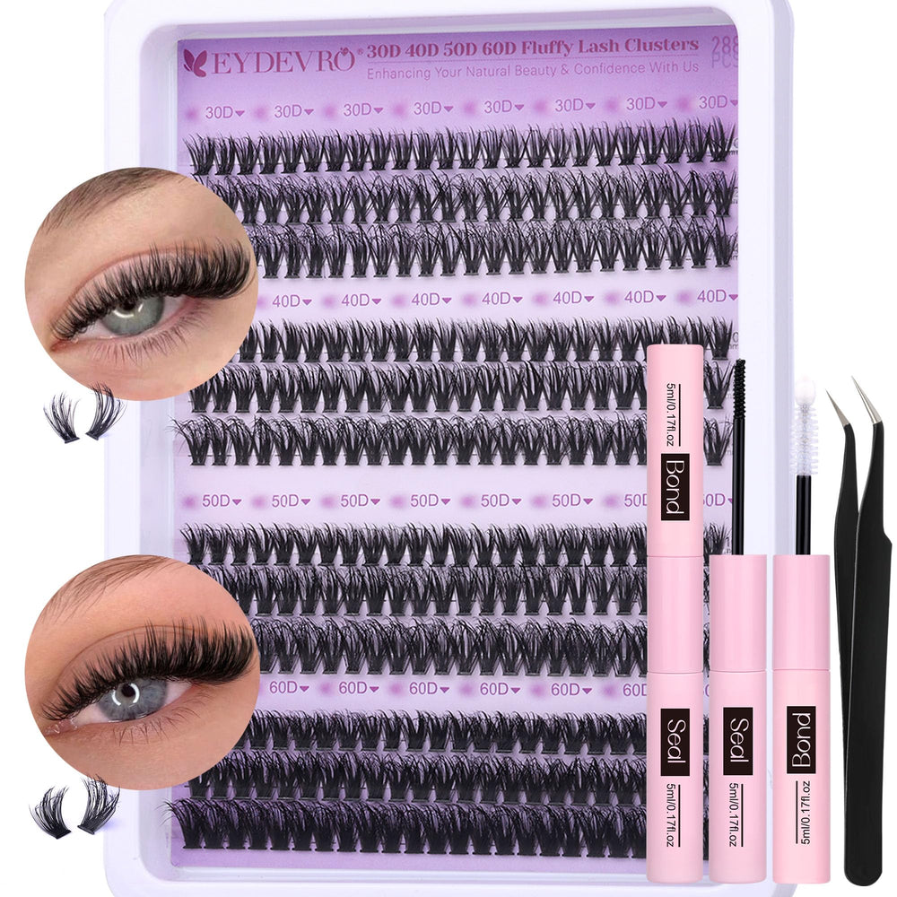 EYDEVRO lash clusters 30D40D natural look for subtle daytime appeal.