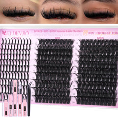 EYDEVRO lash clusters with spikes close-up for edgy texture and dramatic definition