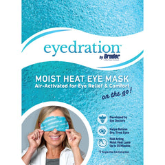 Eyedration steam mask with ear loops secured during wear